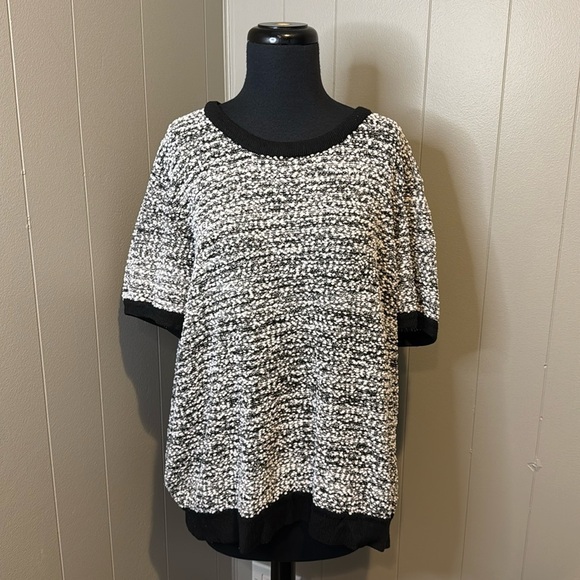Z Victoria Beckham For Target Women’s 2X Tweed Short Sleeve Shirt Blouse - Picture 1 of 6